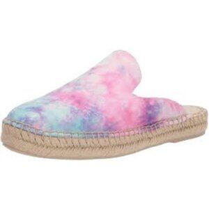Rampage Bianca Womens Slip On Tie Dye Mules Spring Slides Espadrille Sz 5.5